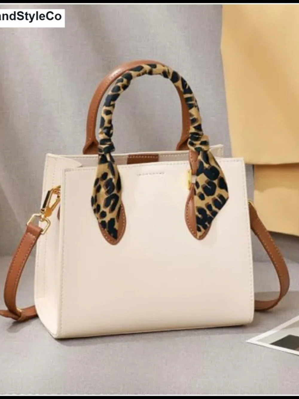 Silk Feel Leopard Fashion Scarf Multipurpose Neckerchief Hairband